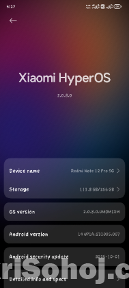 Redmi note 12 pro 5g 8+8 GB 256 GB